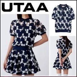 UTAA 2022 SS Blended Fabrics Studded Street Style With Jewels Co-ord (UB2STF406) Navy X M