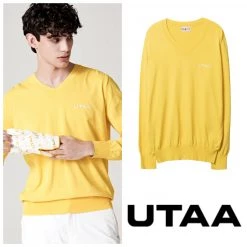 UTAA Blended Fabrics Street Style Chain Oversized Neon Color Yellow X L