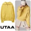 UTAA Blended Fabrics Street Style Asymmetry Neon Color Icy Color (UB1KTF120YE) Yellow X S