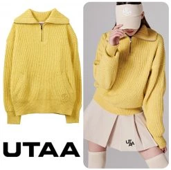UTAA Blended Fabrics Street Style Asymmetry Neon Color Icy Color (UB1KTF120YE) Yellow X S