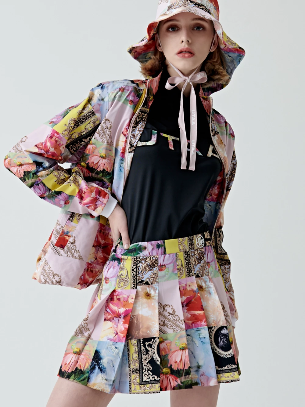 UTAA 2022 SS Blended Fabrics Studded Street Style With Jewels Co-ord (UB2TSF482) Black X Xs - Image 9