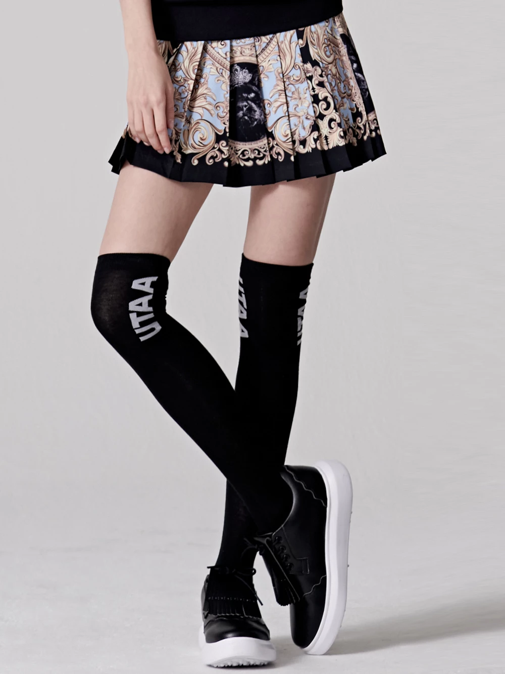 UTAA 2022-23FW Co-ord Socks & Tights (UB0GSF153BK) For Women Black Inventory Required Check X One Size - Image 7