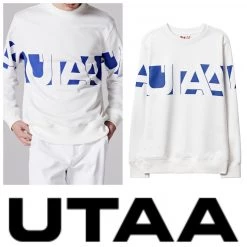 UTAA Blended Fabrics Street Style Chain Oversized Neon Color White X L