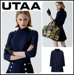 UTAA 2021 SS Blended Fabrics Street Style Asymmetry Neon Color Loungewear Navy X S