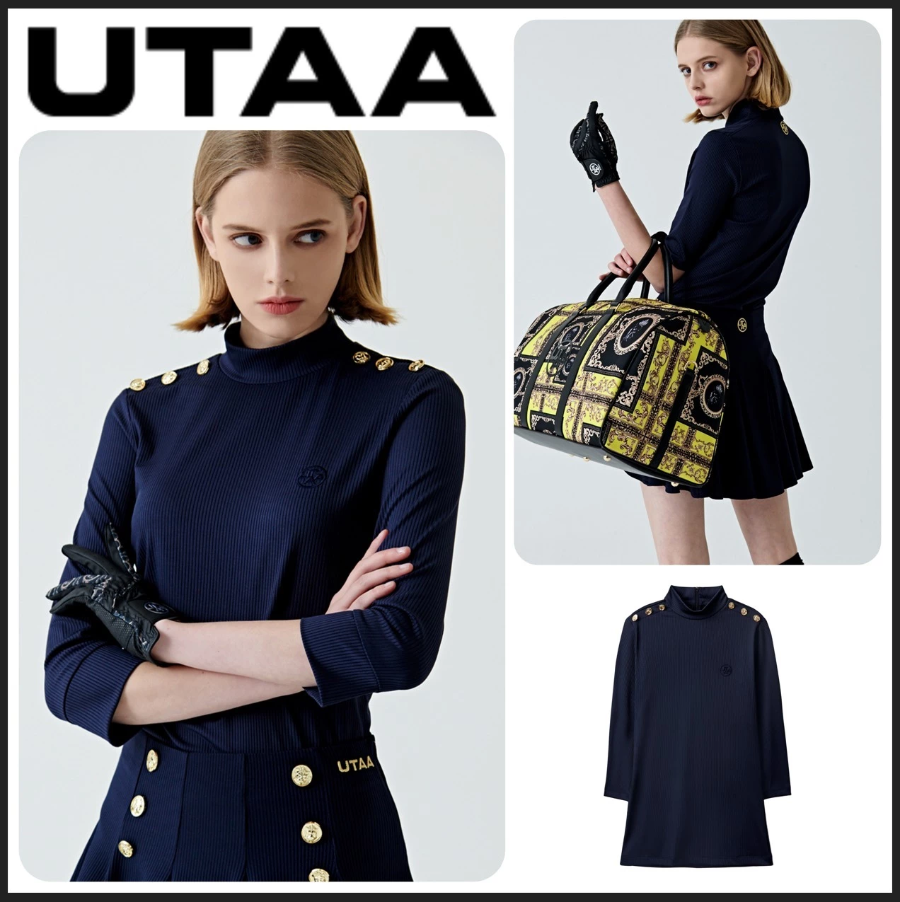 UTAA 2021 SS Blended Fabrics Street Style Asymmetry Neon Color Loungewear Navy X S