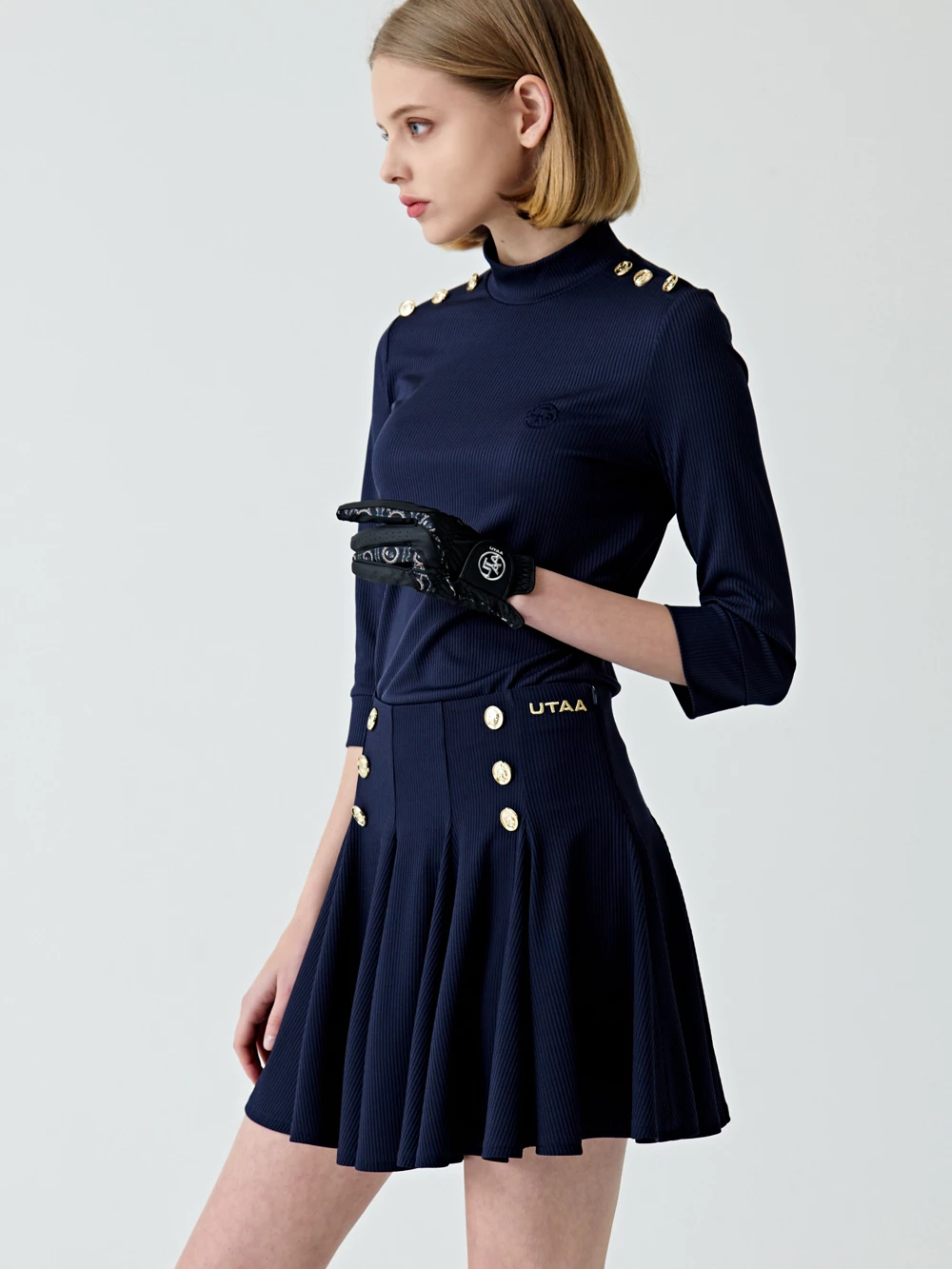 UTAA 2021 SS Blended Fabrics Street Style Asymmetry Neon Color Loungewear Navy X S - Image 11