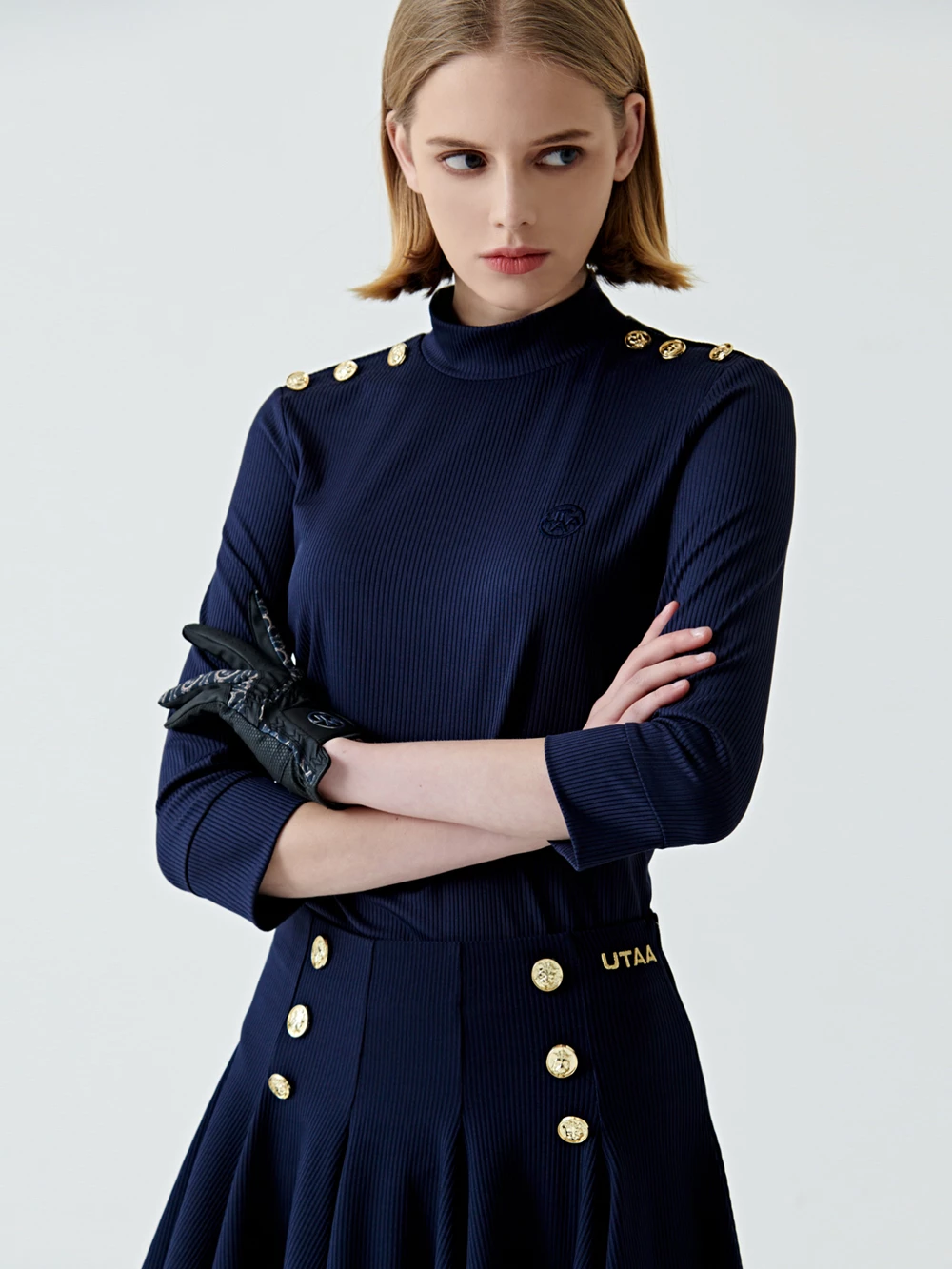 UTAA 2021 SS Blended Fabrics Street Style Asymmetry Neon Color Loungewear Navy X S - Image 12