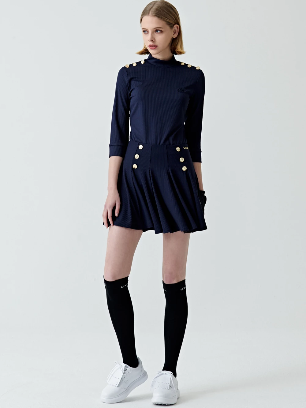 UTAA 2021 SS Blended Fabrics Street Style Asymmetry Neon Color Loungewear Navy X S - Image 14