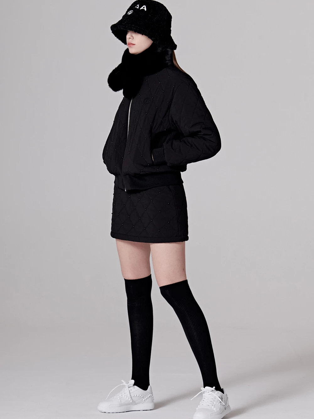 UTAA Blended Fabrics Street Style Shearling Asymmetry Loungewear Black X S - Image 11