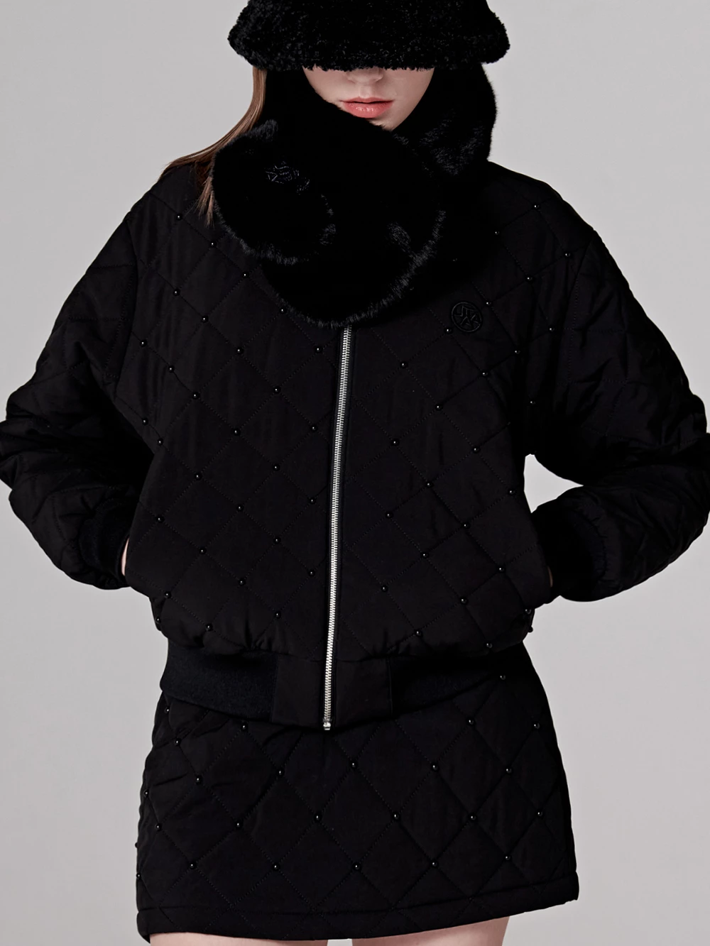 UTAA Blended Fabrics Street Style Shearling Asymmetry Loungewear Black X S - Image 13