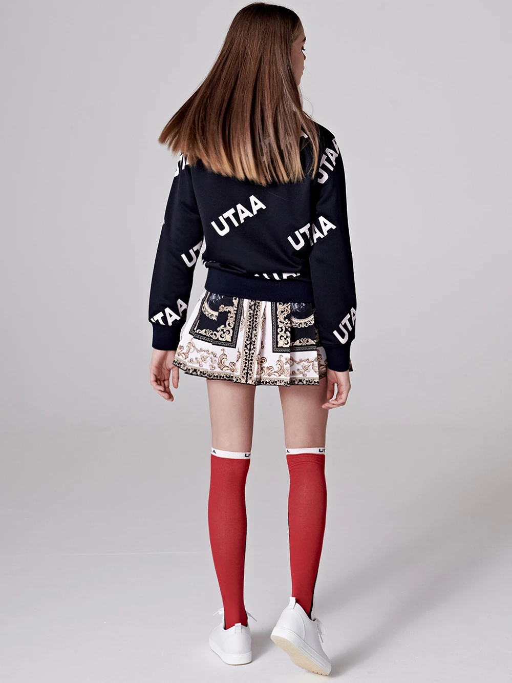 UTAA 2022-23FW Co-ord Socks & Tights (UB0GSF117RD) For Women Red/white Inventory Required Check X One Size - Image 9