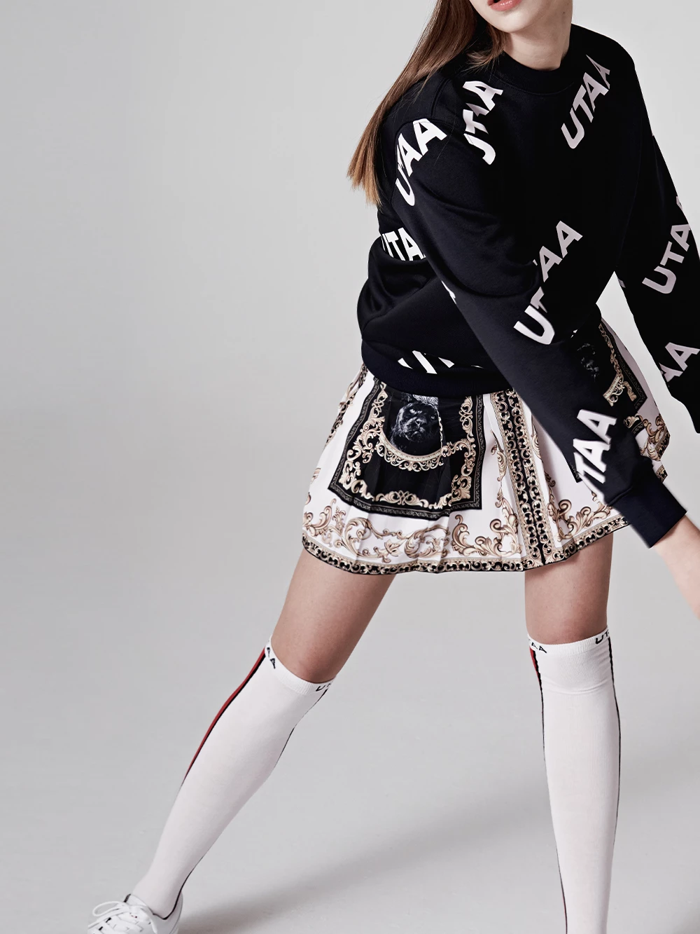 UTAA 2022-23FW Co-ord Socks & Tights (UB0GSF117RD) For Women Red/white Inventory Required Check X One Size - Image 10