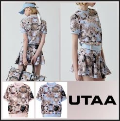 UTAA 2022 SS Blended Fabrics Street Style Asymmetry Neon Color Loungewear Light Pink X Xs