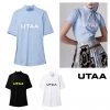 UTAA Blended Fabrics Street Style Oversized Asymmetry Neon Color Sky Blue X Xs