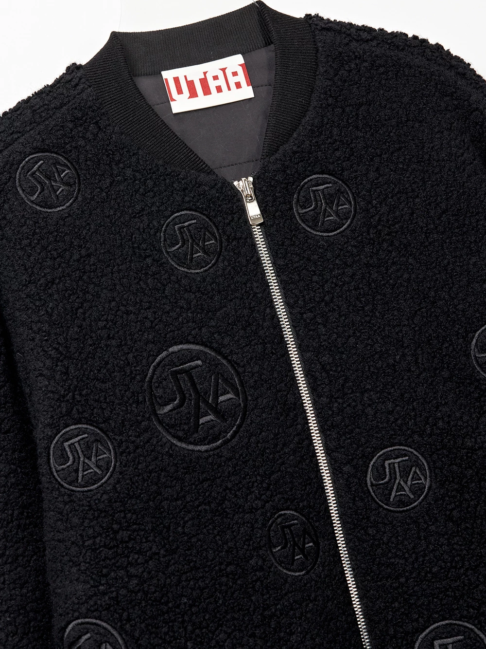 UTAA Blended Fabrics Street Style Shearling Asymmetry Loungewear Black X M - Image 4