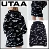 UTAA 2021-22FW Blended Fabrics Street Style Asymmetry Neon Color Loungewear Black X Xs