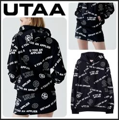 UTAA 2021-22FW Blended Fabrics Street Style Asymmetry Neon Color Loungewear Black X Xs
