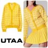 UTAA Blended Fabrics Street Style Asymmetry Neon Color Icy Color (UA4KCF556YE) Yellow X M