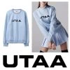 UTAA Blended Fabrics Street Style Oversized Asymmetry Neon Color Light Blue X S