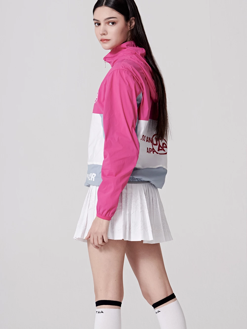 UTAA Blended Fabrics Street Style Oversized Co-ord Nylon Jacket Neon Pink X M - Image 5