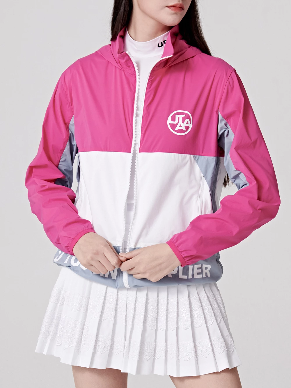 UTAA Blended Fabrics Street Style Oversized Co-ord Nylon Jacket Neon Pink X M - Image 7