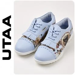 UTAA Blended Fabrics Studded Street Style Asymmetry Neon Color Light Blue X 24.5