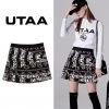 UTAA Blended Fabrics Street Style Asymmetry Neon Color Black X S
