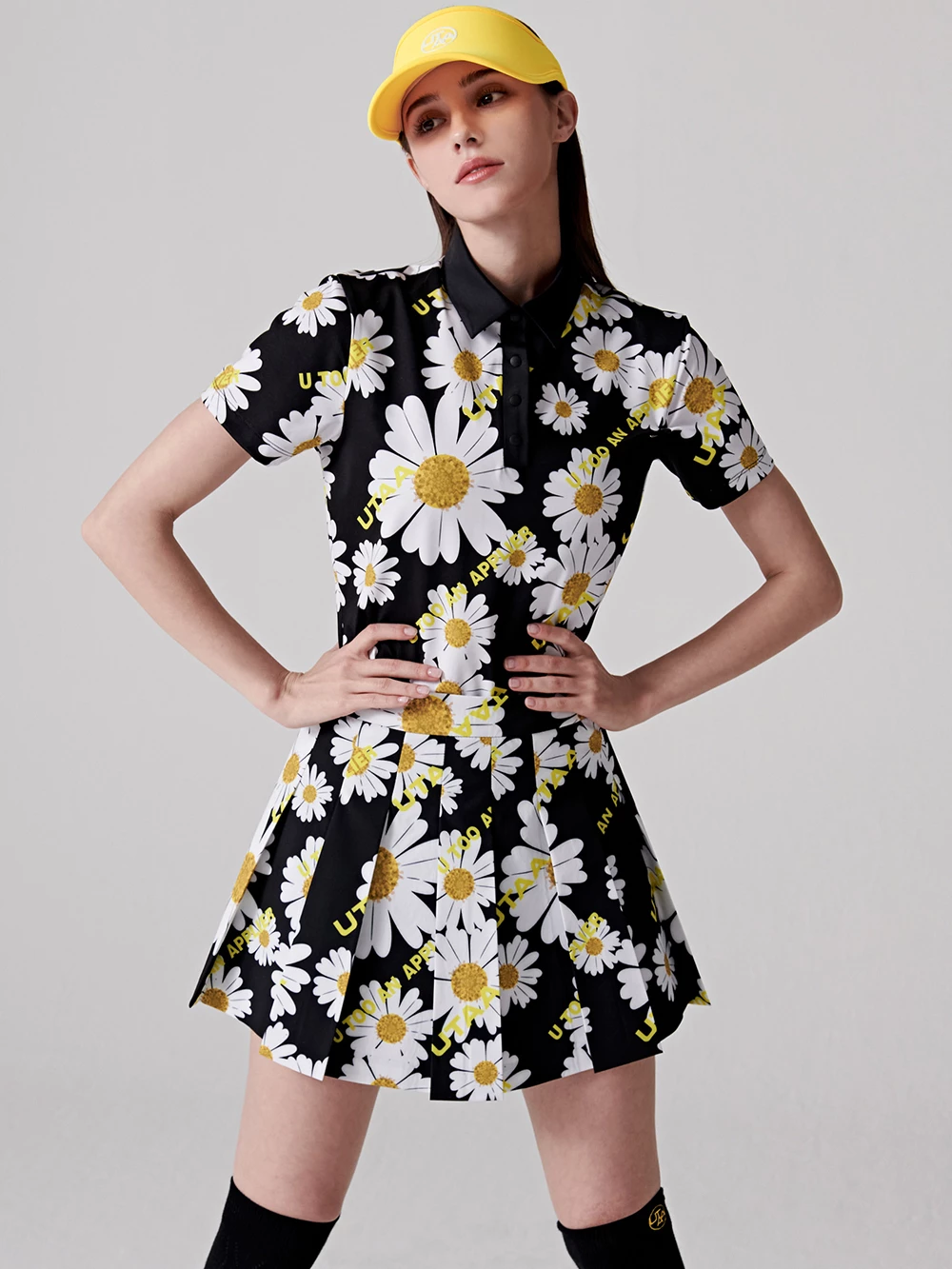 UTAA 2022 SS Blended Fabrics Street Style Co-ord Asymmetry Military (UB2SKF483) Black X M - Image 10