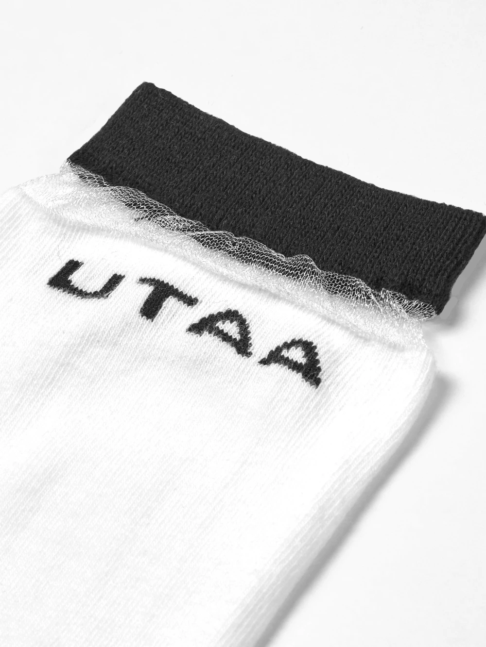 UTAA 2021-22FW Blended Fabrics Street Style Asymmetry Neon Color Sheer White X One Size - Image 3