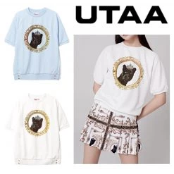 UTAA Blended Fabrics Street Style Oversized Asymmetry Neon Color Light Blue X Xs