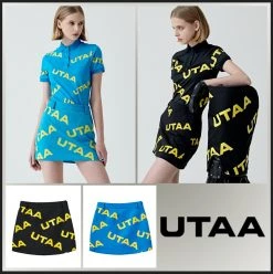 UTAA 2022 SS Blended Fabrics Studded Street Style Asymmetry Loungewear Black/yellow X M