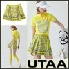 UTAA 2022 SS Blended Fabrics Studded Street Style Asymmetry Loungewear Yellow X Xs