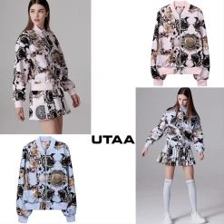 UTAA 2021-22FW Blended Fabrics Studded Street Style Oversized Co-ord Light X M