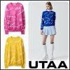 UTAA 2021 SS Blended Fabrics Street Style Asymmetry Neon Color Loungewear Pink X M