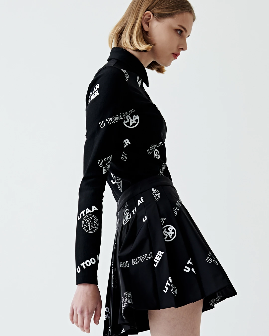 UTAA 2021 SS Blended Fabrics Street Style Asymmetry Neon Color Loungewear Black X M - Image 11