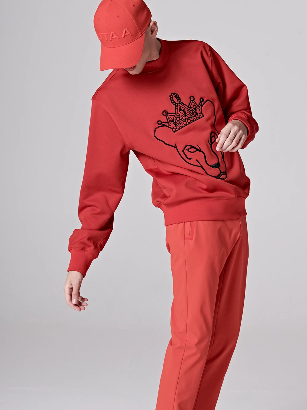 UTAA Blended Fabrics Street Style Chain Oversized Neon Color Red X L - Image 9