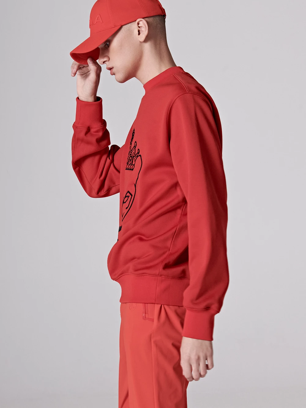 UTAA Blended Fabrics Street Style Chain Oversized Neon Color Red X L - Image 10