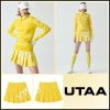 UTAA 2022 SS Blended Fabrics Studded Street Style Asymmetry Loungewear Yellow X Xs