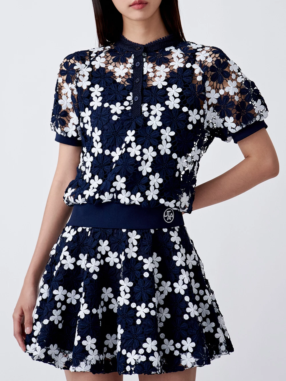 UTAA 2022 SS Blended Fabrics Street Style Co-ord Asymmetry Military (UB2SSF406) Navy X Xs - Image 16