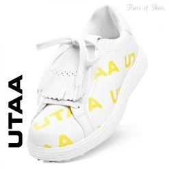 UTAA Blended Fabrics Studded Street Style Asymmetry Neon Color White X 24.5